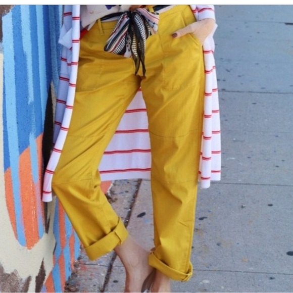 Cabi Mustard Yellow Utility Pants, Size 0 - Picture 1 of 7